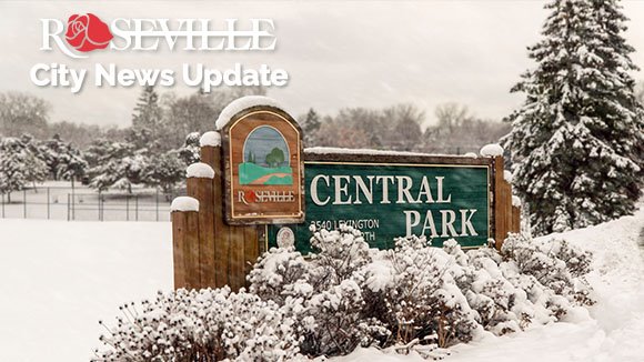 Roseville's Central Park after a blanket of snowfall. 