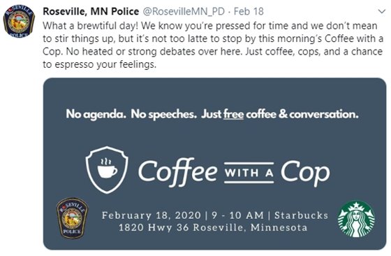 Coffee with a Cop Twitter Post
