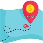 graphic design of location with Roseville in the center