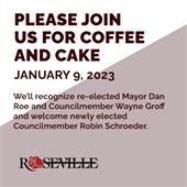 Please join us for coffee and cake to welcome our new City Council.