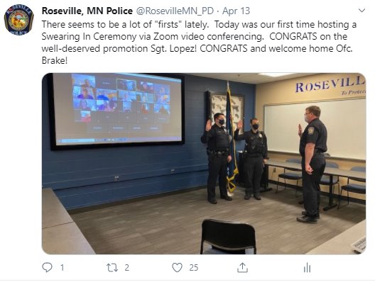 Virtual Swearing in (Sgt. Lopez and Ofc. Brake)