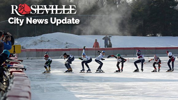 Speed skaters at the OVAL prepare to race.