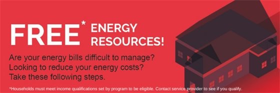 Image with text "Free Energy Resources - Are your energy bills difficult to manage? Looking to reduce your energy costs? Take these following step. 