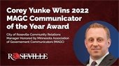 Corey Yunke wins 2022 MAGC Communicator of the Year award