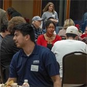 Community members meet at a Roseville Business event