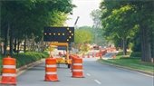 Orange Cones at public works project site. 