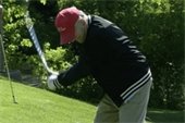 100 year old golfer takes a swing