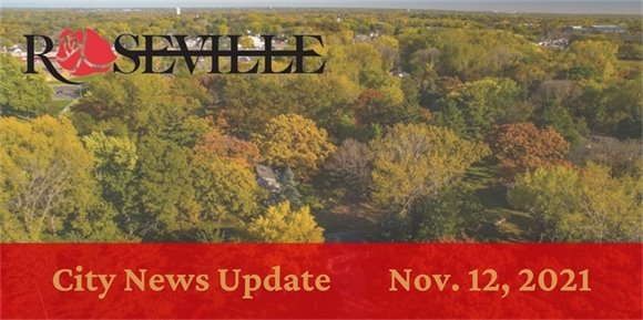 City News Update, November 12, 2021.  Autumn tree line in the city.