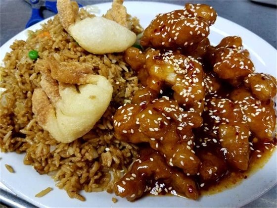 A plate of food from China Restaurant.