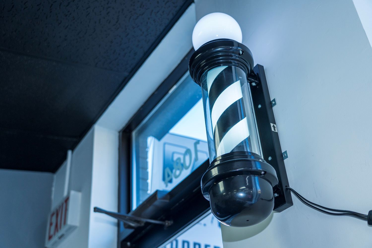 Decorations inside Fade to Black Barber Lounge.