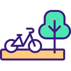 A parks icon shows a bike and tree in nature.