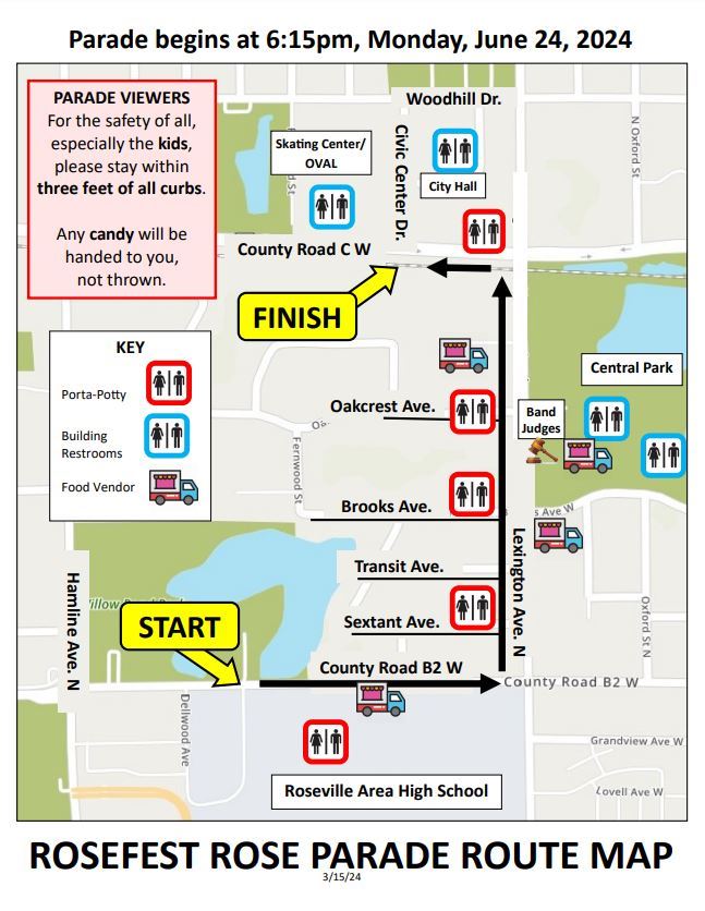 rosefest parade map 2024