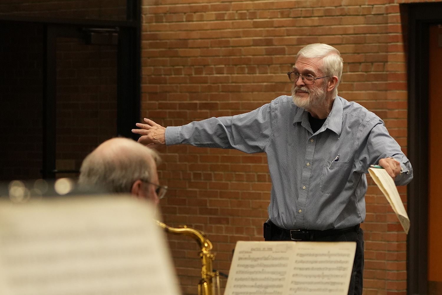 Roseville Big Band rehearses with Director Glen Newton.