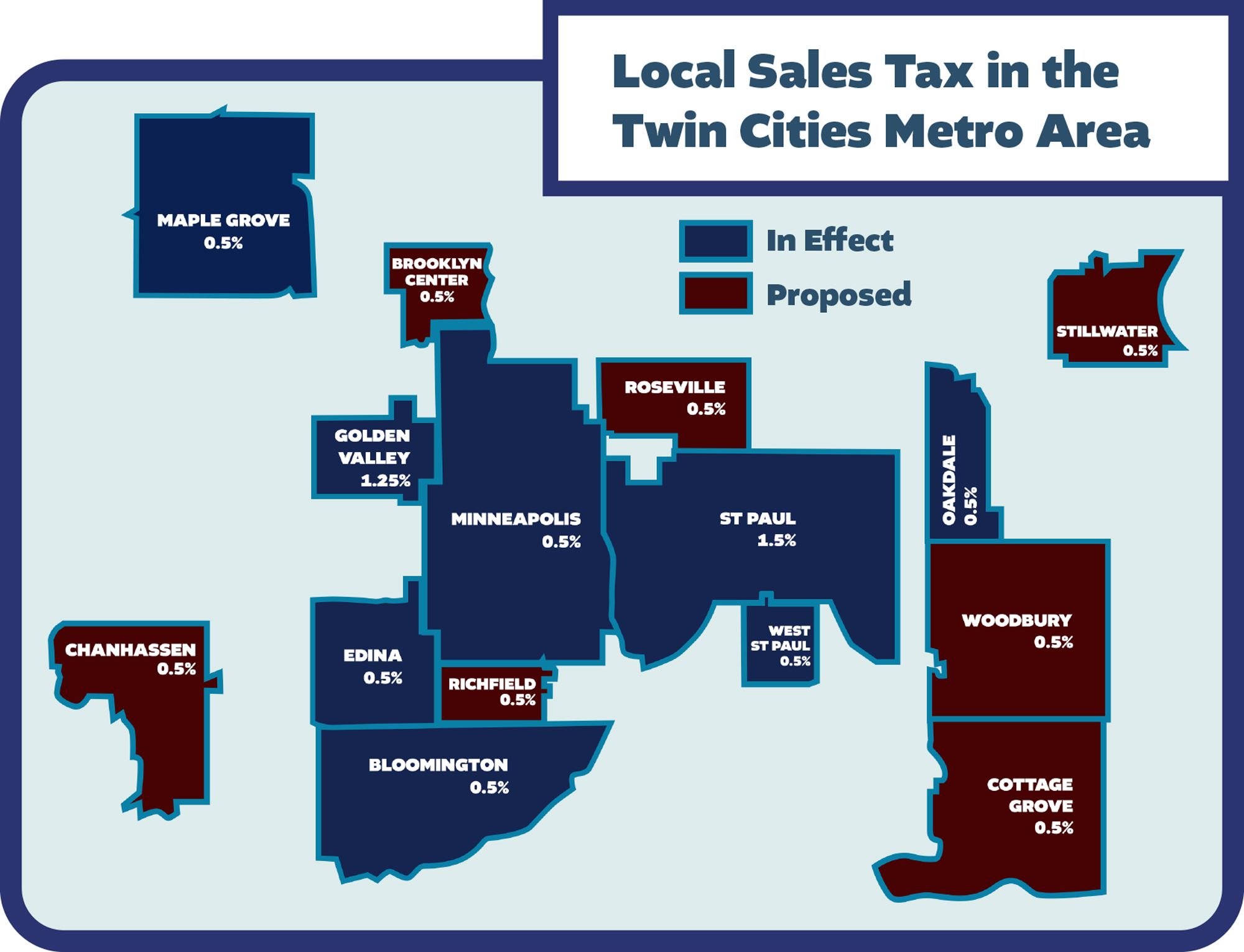 Sales Tax metro area map.