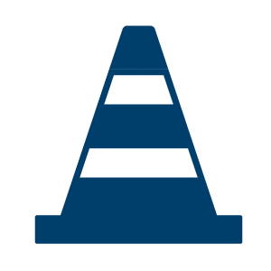 Blue cone icon.