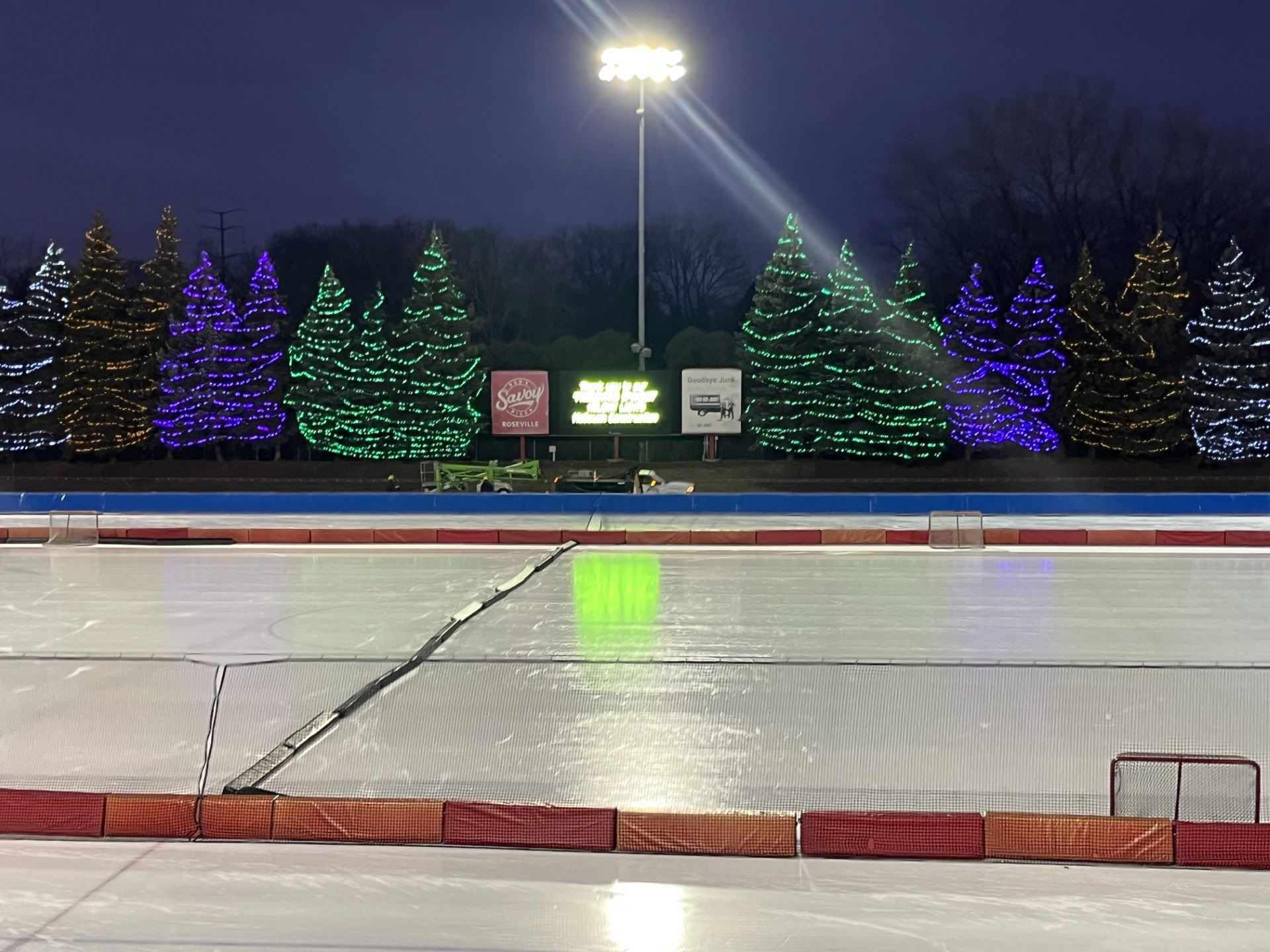 Holiday lights at the John Rose MN OVAL.