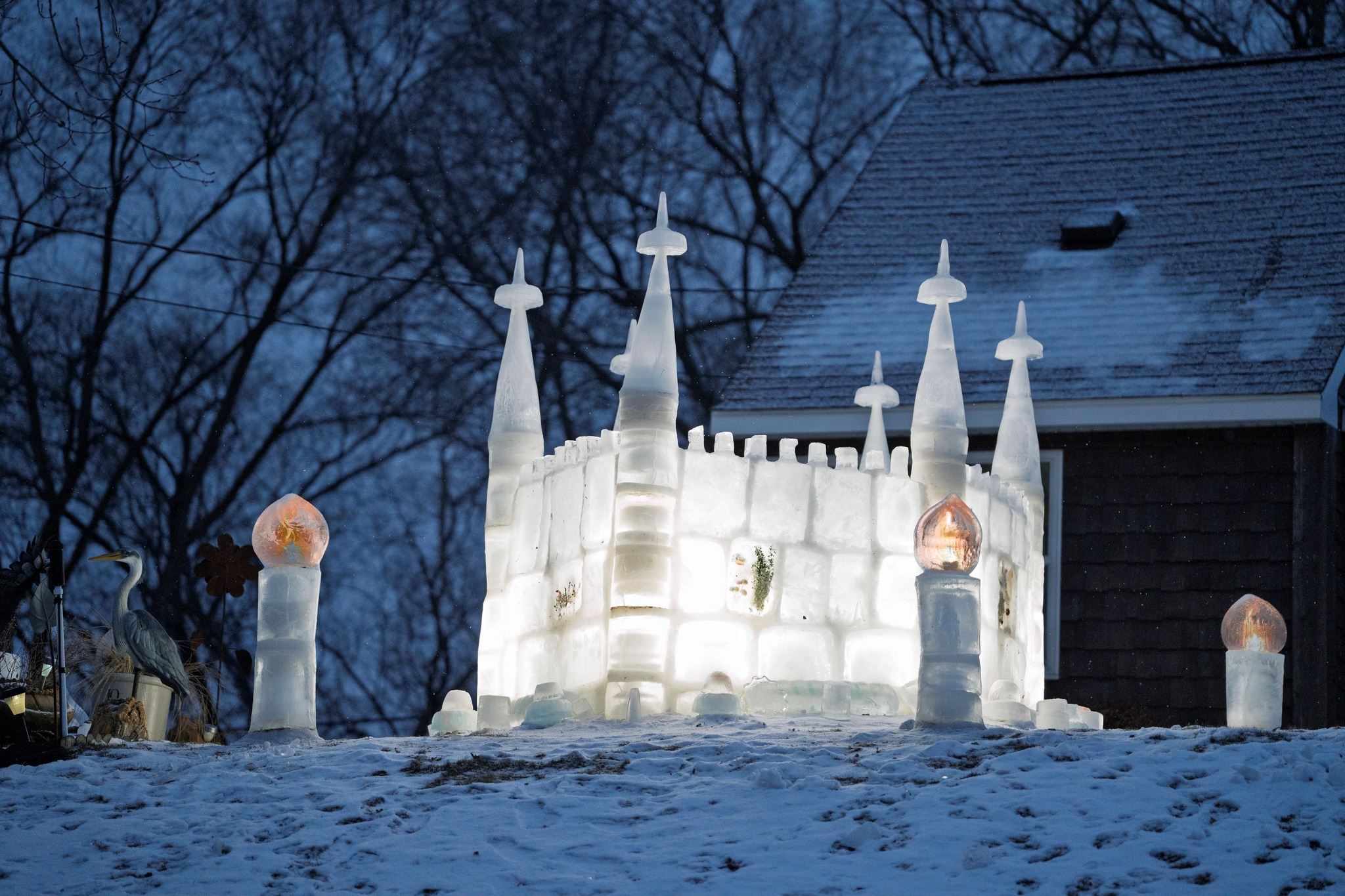 Roseville's McCarrons Ice Palace at night.