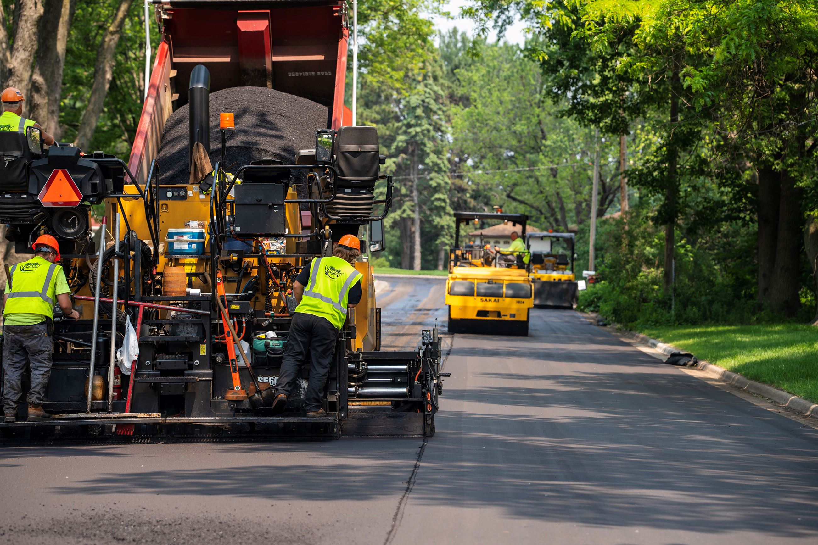 Road paving near Keya Park in Roseville.